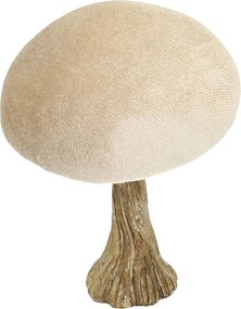 Dekorácia Velvet Mushroom 10 cm beige