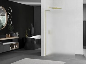 Mexen Kioto L, sprchová zástena Walk-In 120 x 200 cm, 8mm sklo námraza, zlatý matný profil, 800-120-103-55-30