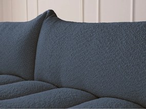 Tmavomodrá rohová pohovka z textílie buklé (ľavý roh/s leňoškou) Azra – Bobochic Paris