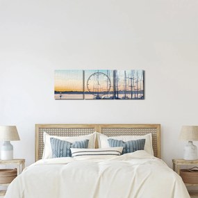 Obraz - Lodičky, aquarel (s hodinami) (90x30 cm)