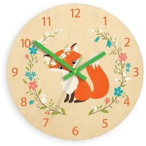 Sammer Nástenné detské hodiny s motívom líšky a kvetov LisKwiaty