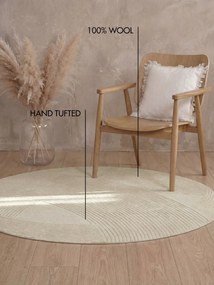 Ted Baker, Kusový koberec Ted Baker Kensington 106399 Creme kruh, 200x200, biela, kancelária