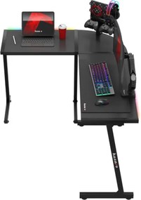 Herný rohový stôl Hero 6.0 RGB čierny