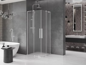 Mexen Velar L Duo, sprchový kút s posuvnými dverami 100 x 100 cm, 8mm sklo námraza, chrómová, 871-100-100-02-33-01