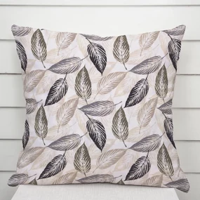 Biante Dekoračná obliečka na vankúš PML-056 Zeleno-čierne listy na béžovom 60 x 60 cm