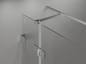 Mexen Lunar T, sklápací sprchový kút ľavý 110 x 100 cm, 8mm číre sklo, oceľový profil, 834T-110-100-97-00-L