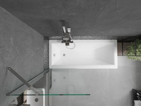 Mexen Next, vaňová  zástena 1-krídlová 70 x 150 cm, fixné krídlo, 6 mm číre sklo, chrómový profil, 895-070-000-00-00-01