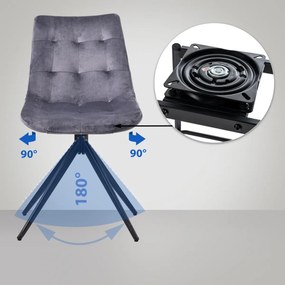 Jedálenská stolička Merna - zamat - Tmavo sivá