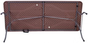 Cateringový set RATTAN stôl 180 cm a 2 lavice hnedý