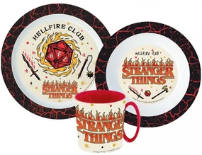 Sada plastového riadu Stranger Things s hrnčekom - 3 diely