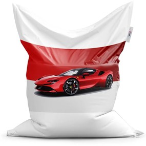 Sablio Sedací vak Ferrari na červeno-bielej - 150x100 cm