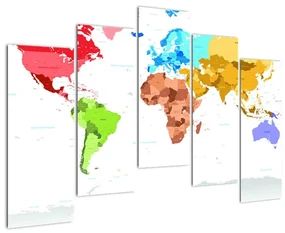 Mapa Obrazek Obraz - farebná mapa sveta | BIANO