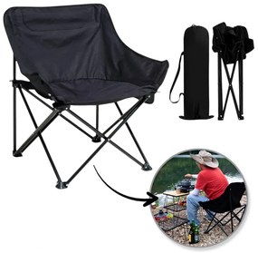 Skladacia turistická stolička s praktickým puzdrom krémová