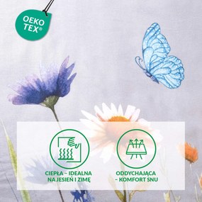 FLANELOVÉ OBLIEČKY FLANELOVE 140X200 CM, 1KS 70X80 CM KVETY