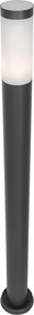 Moderná vonkajšia stĺpová lampa tmavosivá s opálom 110 cm IP44 - Rox