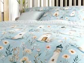 Bavlnené obliečky LIGHTHOUSE POLY modré Rozmer obliečky: 70 x 90 cm | 140 x 220 cm