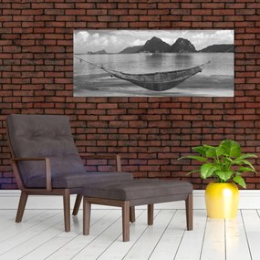 Obraz - Hojdacia sieť na pláži (120x50 cm)