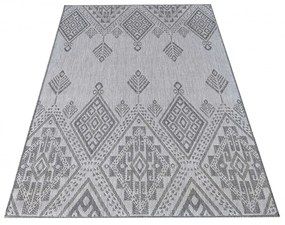 Dizajnový sivý kobrec s prepracovaným vzorom Šírka: 80 cm | Dĺžka: 150 cm