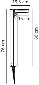 Nordlux - LED solárna lampa s čidlom RICA LED/5W/3,7V IP44