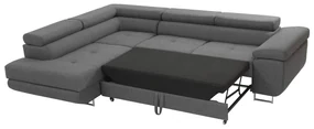 Rohová rozkladacia pohovka Torezio, Dostupné poťahy: ekokoža Soft 017 (biela) + Lux 05, Strana: pravá