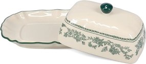 Zelená/slonovinová porcelánová nádobka na maslo Cyril – S|P Collection