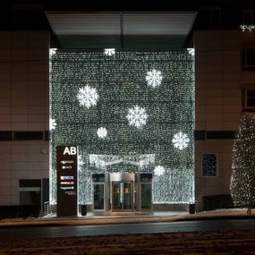 DECOLED Svetelný záves LED, 1x12 m, ľadovo biely s bleskom, 1200 diód, IP67