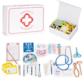Drevená sada pre malého lekára v kufríku, 34 dielov