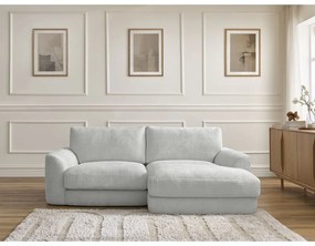 Svetlosivá ženilková rohová pohovka (pravý roh/s leňoškou) Leonore – Bobochic Paris