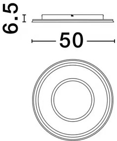 LED stmievateľné zlaté dizajnové stropné svietidlo Figin 50 s diaľkovým ovládaním