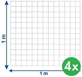 Gabiónová sieť 1×1 m, drôt 3 mm, oká 5×5 cm, balenie 4 ks