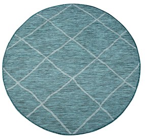 Dekorstudio Šnúrkový okrúhly koberec PALM 3075 - tyrkysový Priemer koberca: 120cm