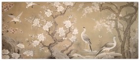 Obraz - Kreslená japonská krajina (120x50 cm)