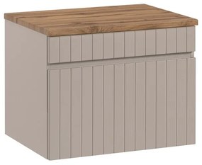 Závěsná skříňka Iconic s deskou 60 cm bílá/dub coast evoke