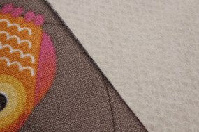 AladinWorld Expres, AKCIA: 120x170 cm Detský kusový koberec Little Owls - obšitý zo všetkých strán, šíře, hnedá, filc, detská izba