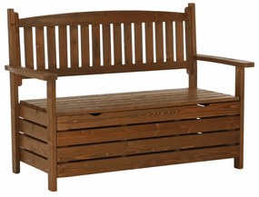Záhradná lavička s úložným priestorom Dilka 124 cm - hnedá