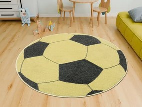 Koberec Lima G758A Football, žltý / grafitový kruh