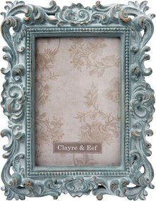 Modrý fotorámik s ornamentmi a patinou - 16*3*22 cm / 10*15 cm