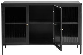 Čierna kovová vitrína 132x85 cm Bronco - Unique Furniture