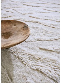 Biely prateľný ručne tkaný vlnený behúň 70x200 cm Enkang Ivory – Lorena Canals
