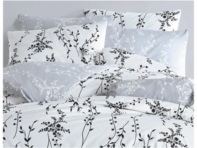 Bavlnené obliečky Blumen šedé 200x220/2x70x90 cm