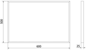 Mexen Loft, obdĺžnikové kúpeľňové zrkadlo 60 x 40 cm, farba rámu zlatá lesklá, 9852-060-040-000-50