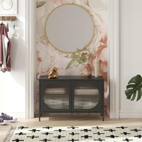 Čierna kovová vitrína 100x64x40 cm Luna – Støraa