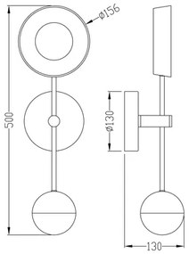 Nástenné svietidlo LED LARA 50 cm