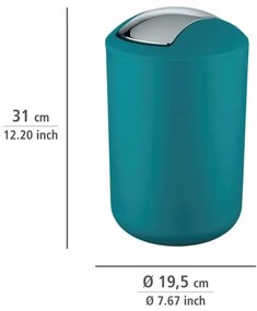 WENKO 21227100 - Odpadkový kôš BRASIL 19,5x31 cm tyrkysový/lesklý chróm