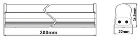 ACA Lighting LED lineárne svietidlo DAPO 5W/230V/6000K/520Lm/120°/IP20/300mm