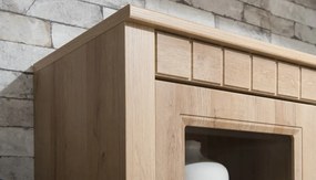 Široká vysoká vitrína Atik, dub riviera