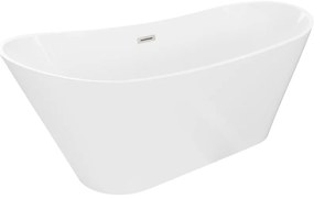 Mexen Dora, voľne stojaca vaňa 150 x 75 cm, biela, prepad brúsený nikel, 52071507500-97