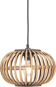 Orientálne závesné svietidlo bambusové 3-svetlo obdĺžnikové - Amira