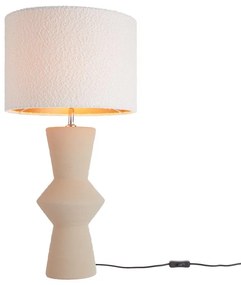 Butlers FREJA Stolná lampa s keramickým podstavcom 85 cm - béžovo-biela