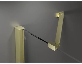 Mexen Velar Duo, posuvné sprchové dvere do otvoru 150 cm, 8mm šedé sklo, zlatá matná, 871-150-000-42-55